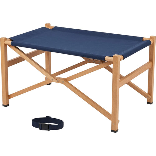Jwyvp Large Folding Beech-Frame Canvas Dog Bed Natural Navy 115 cm - Product view