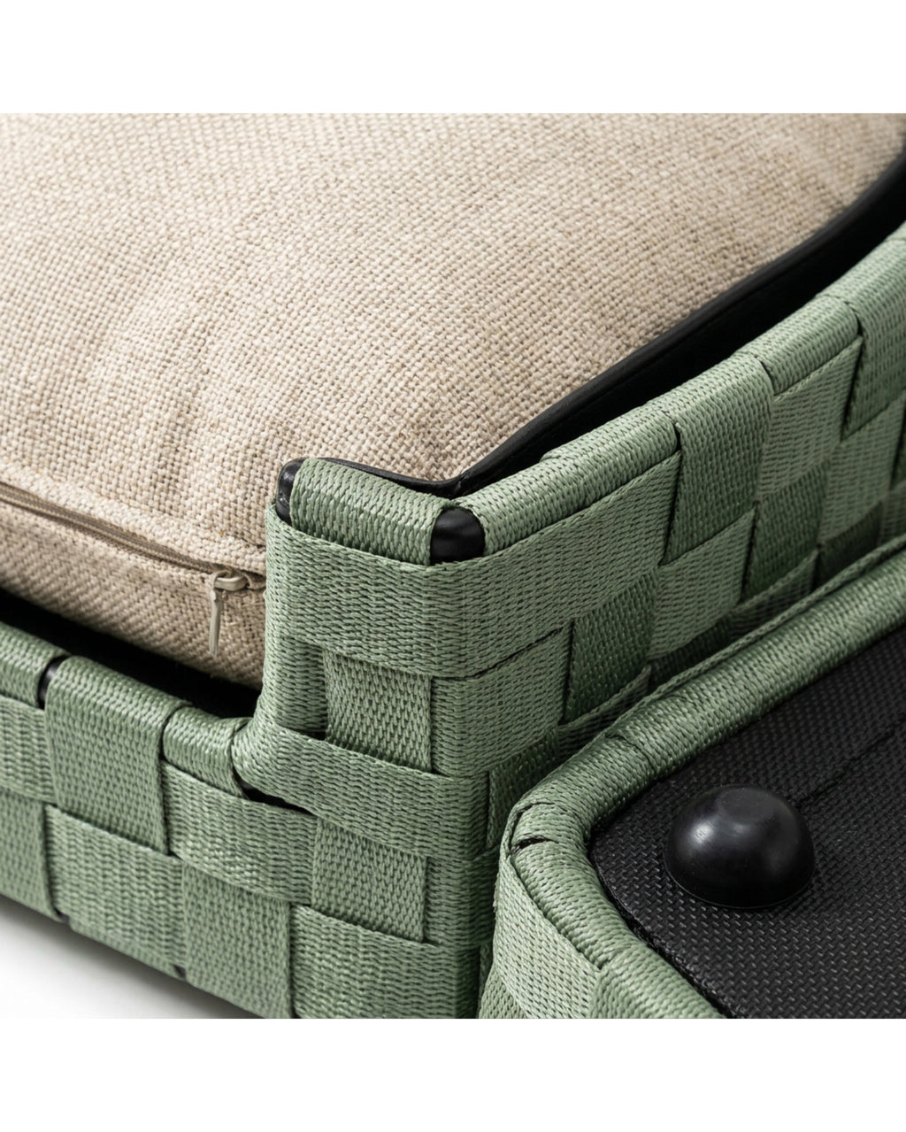 Jwyvp Large Oval Woven Basket Dog Bed Sage Oatmeal 105 cm - Detail view