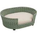 Jwyvp Large Oval Woven Basket Dog Bed Sage Oatmeal 105 cm - Product view