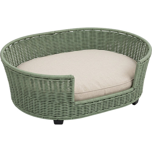 Jwyvp Large Oval Woven Basket Dog Bed Sage Oatmeal 105 cm - Product view