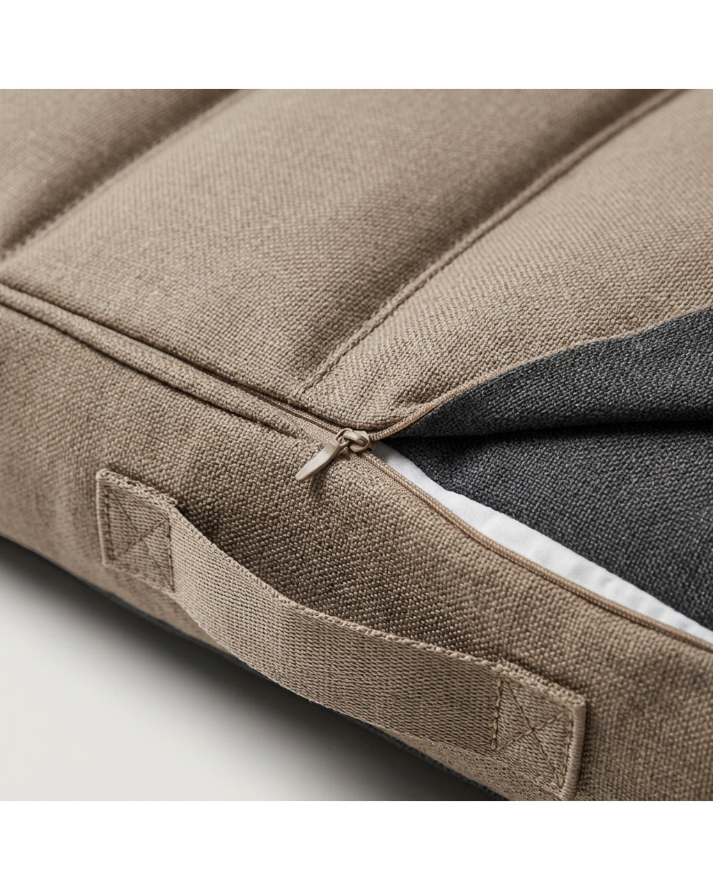 Jwyvp Large Reversible Channel Cushion Dog Bed Taupe Charcoal 110 cm - Detail view